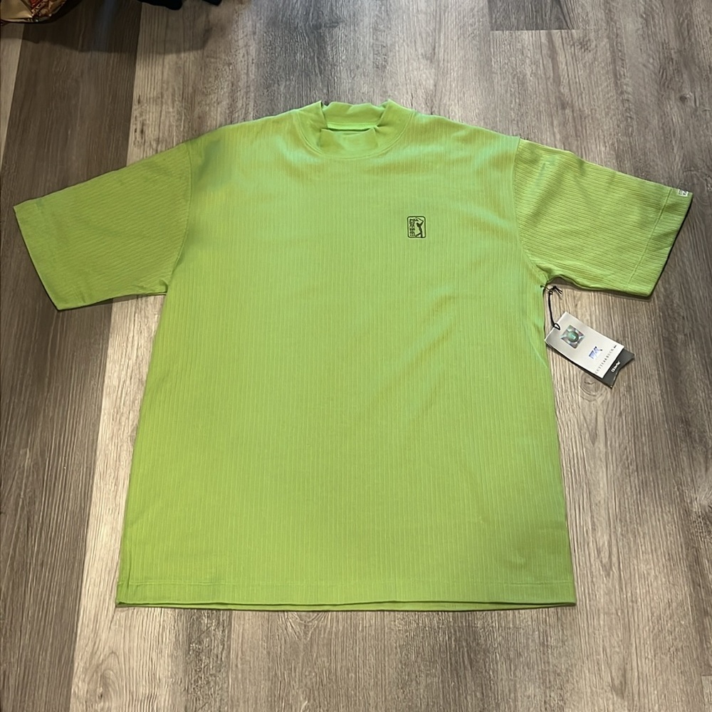 Cutter & Buck CB Dry Tec PGA Tour Short Sleeve Ribbed Shirt, size M, NEW